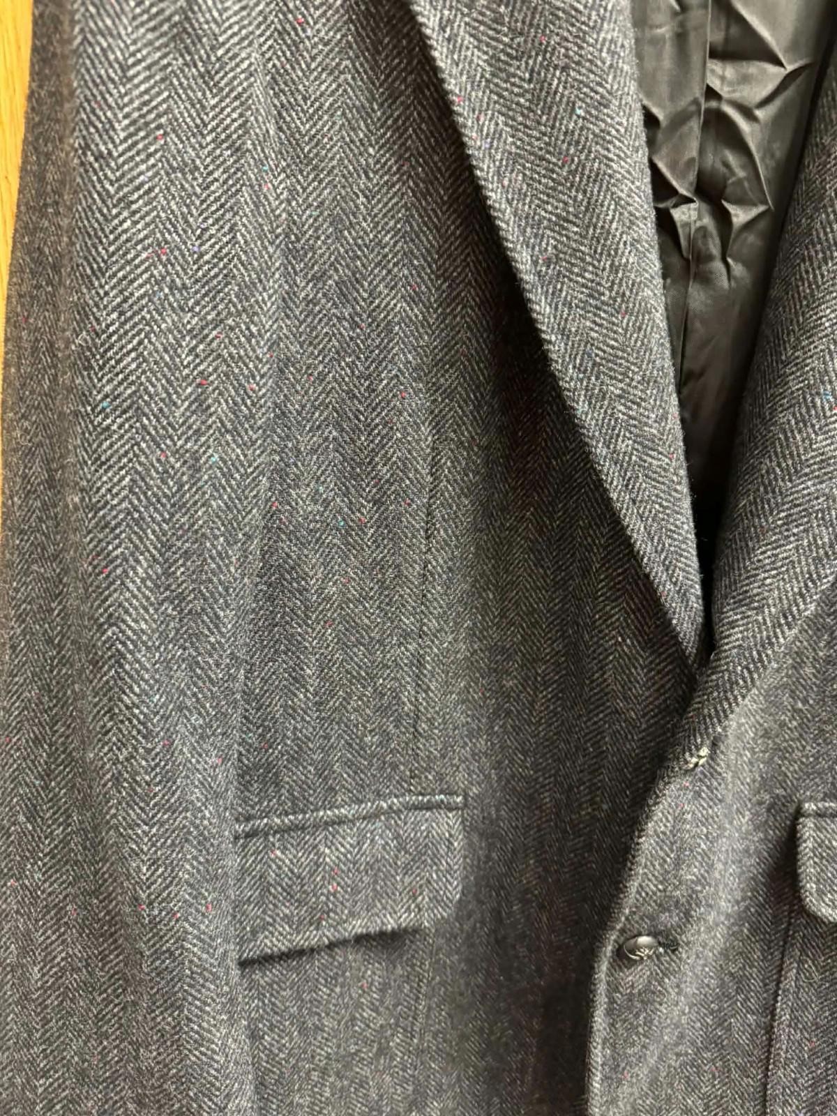Vintage Pendleton Blazer Mens 40 Gray Wool Herringbone Elbow Patch Coat Jacket