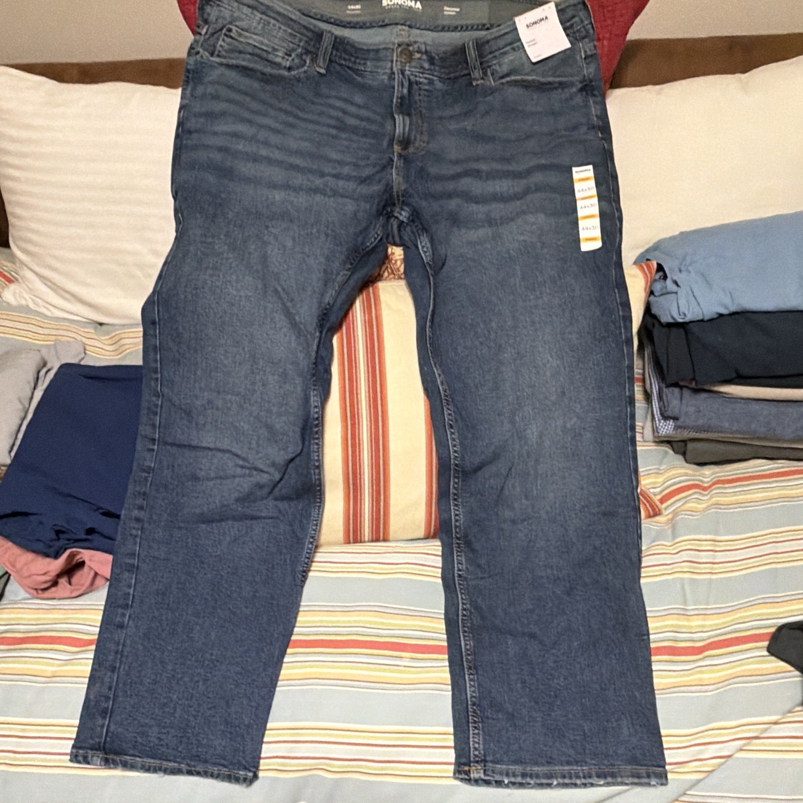 Sonoma Goods for Life Men’s Flexwear Straight Fit Medium Blue Denim Jeans 42X32