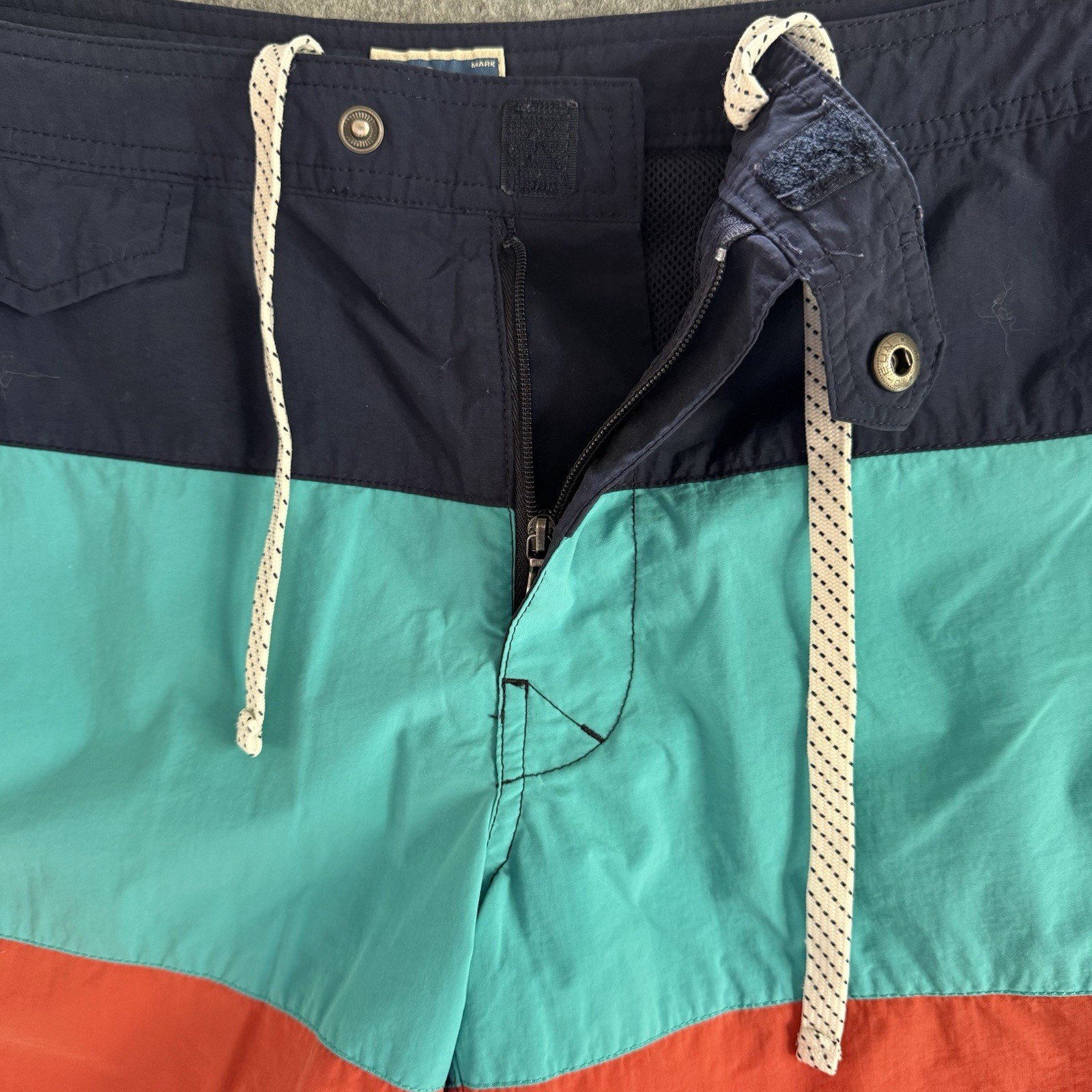 J. Crew Men’s Multicolor Striped Swim Trunks Mesh Lined Size 33 100% Nylon