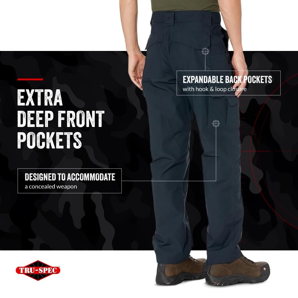 Tru-Spec Men’s 24-7 Tactical Cargo Pants, Durable, Water-Resistant, Navy – 30×30