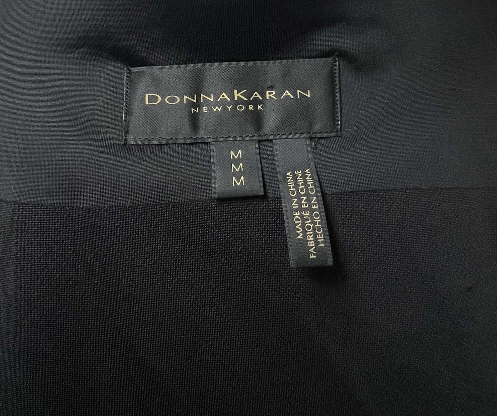 Donna Karan New York Black Label Women’s M Black Crepe Draped Knee Length Topper
