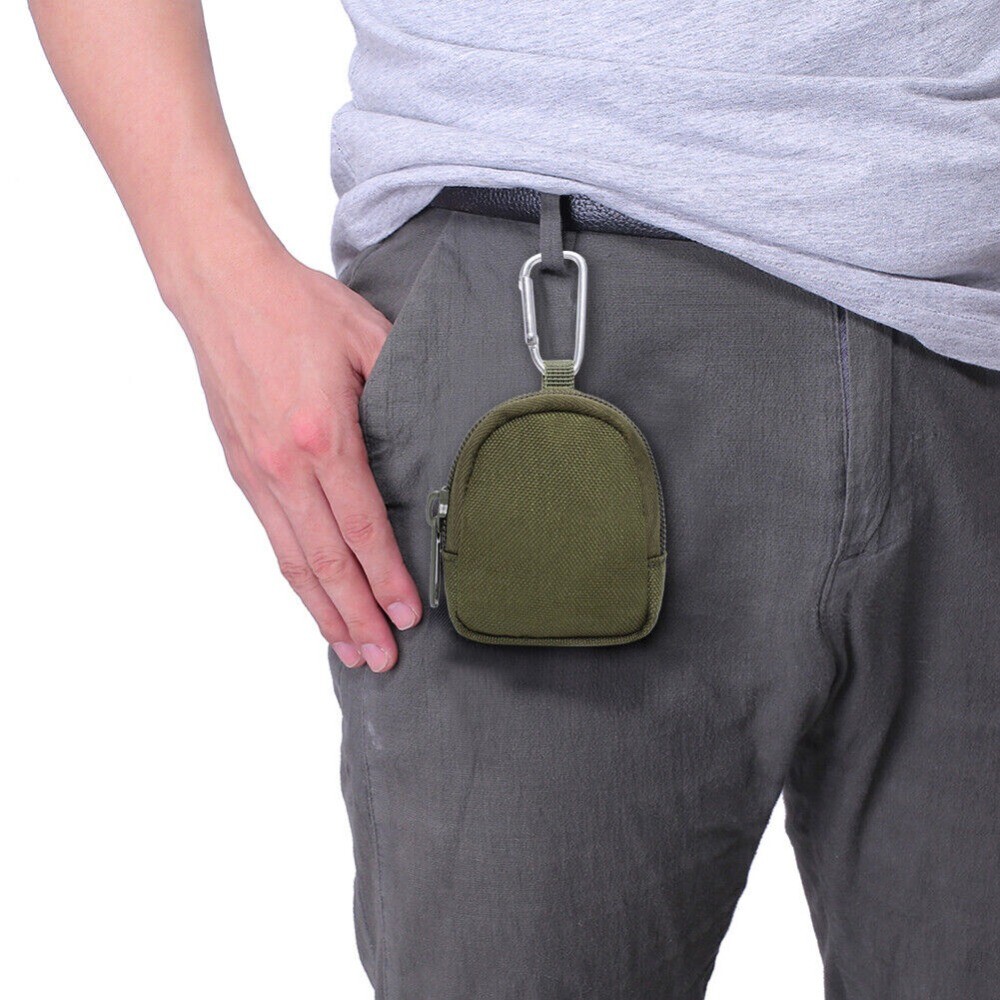 Mini Utility EDC Pouch Tactical Keychain Zipper Holder Key Wallet Coin Purses