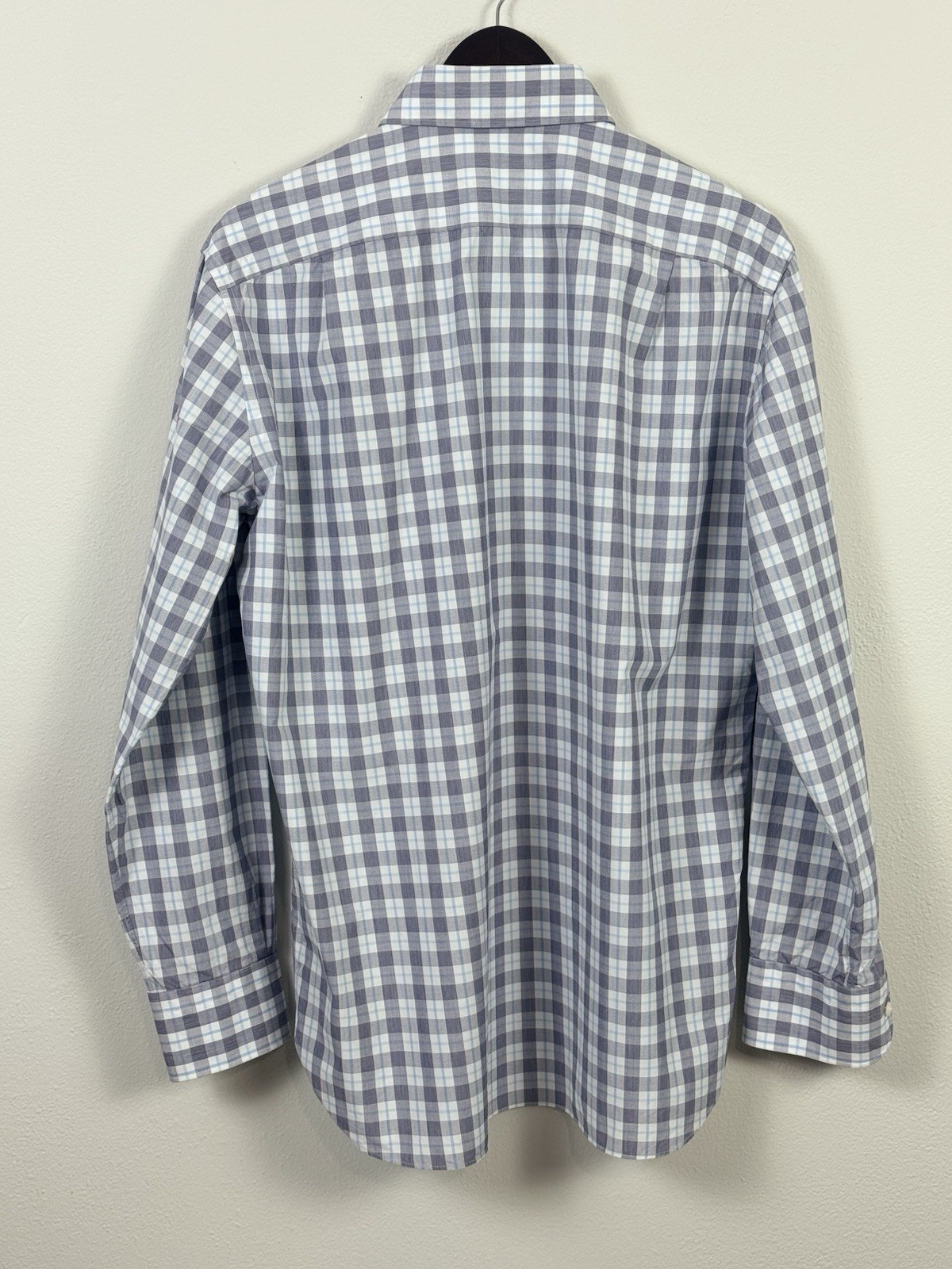 Ermenegildo Zegna Dress Shirt Mens 41 16 Regular Fit Excellent Cotton Plaid
