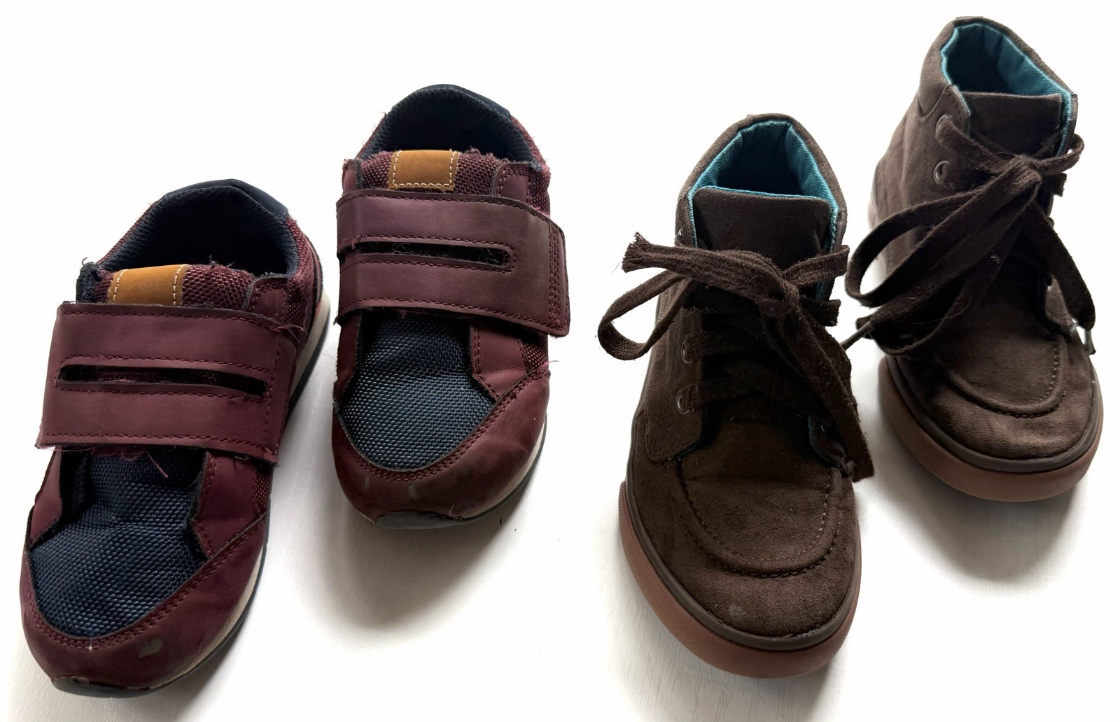 Lot of 2 Toddler Boys Shoes Size 11 Cat & Jack Brown High Tops & Casual Sneakers