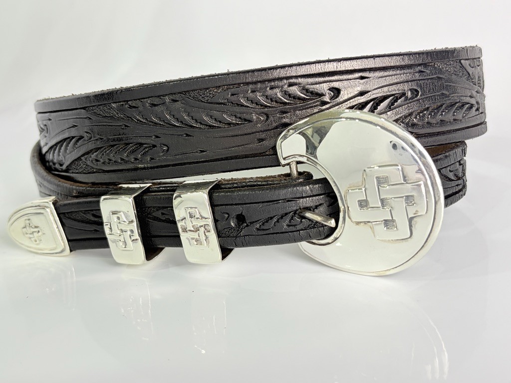 Sterling Silver .925 Celtic Knots 3/4″ Ranger Belt Buckle 36 Tooled Chacon Strap