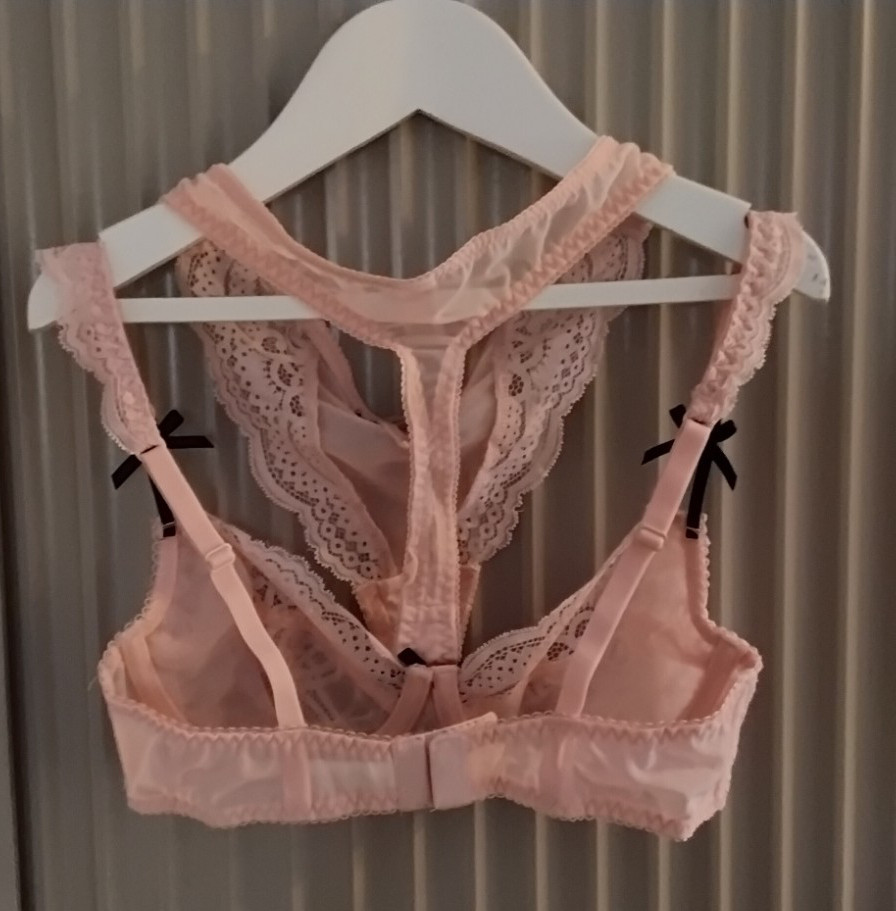 TDR BOUTIQUE None Padded Lace Balconette Bra thong set Pink SZ EUR 80DD UK36DD