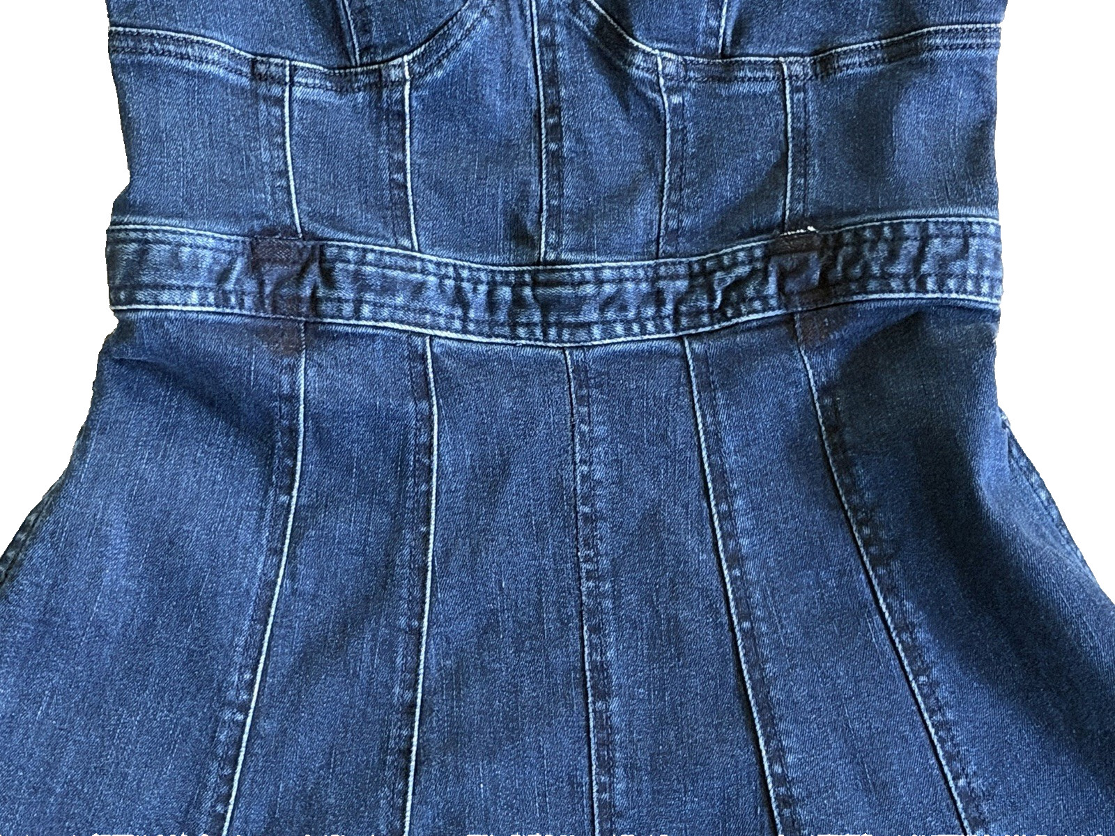 Free People Margot Denim Mini Dress A-Line Dark Indigo Sz S NWT No Belt Loops