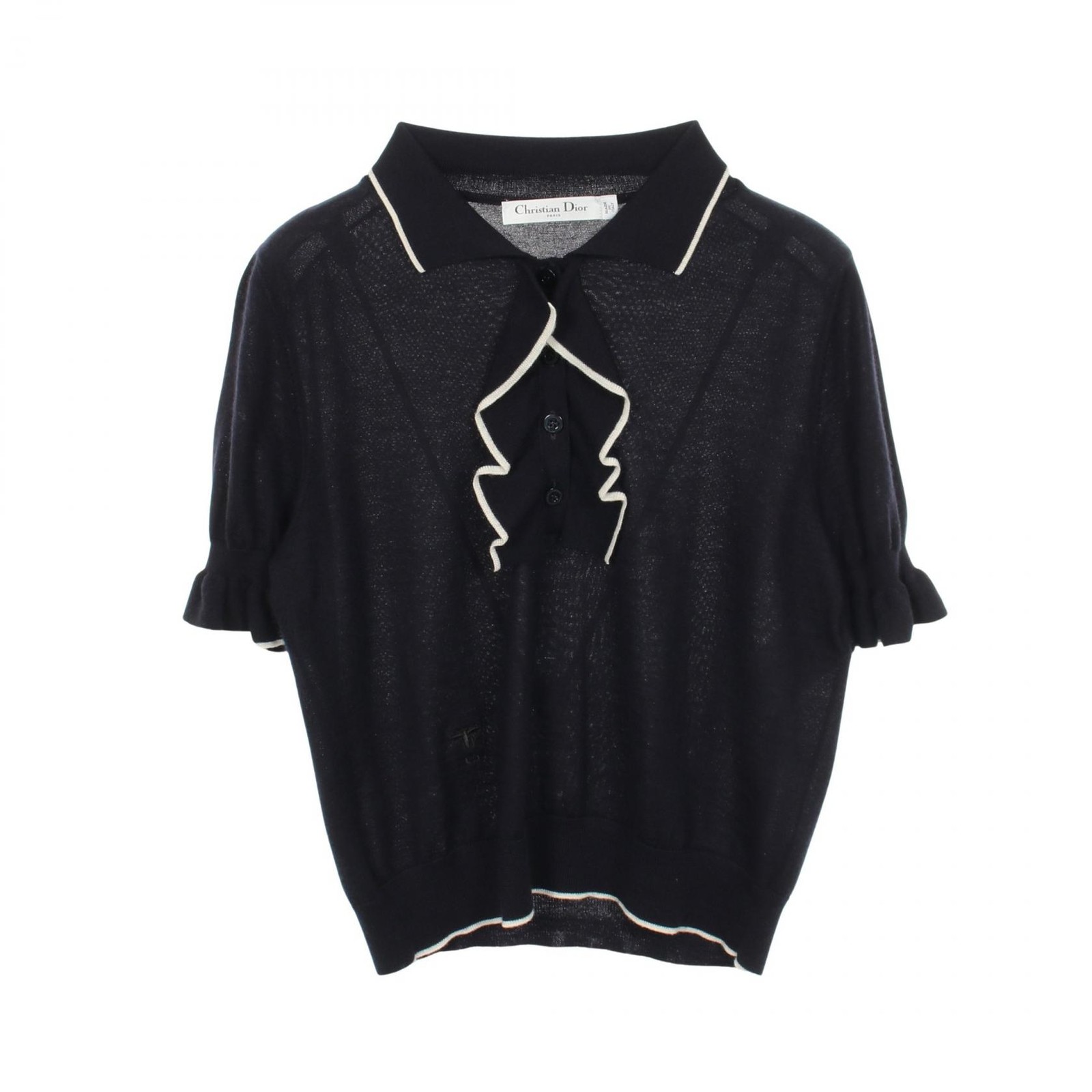 Dior BEE Embroidery Frill Short Sleeve Knit Blouse – DUTY FREE