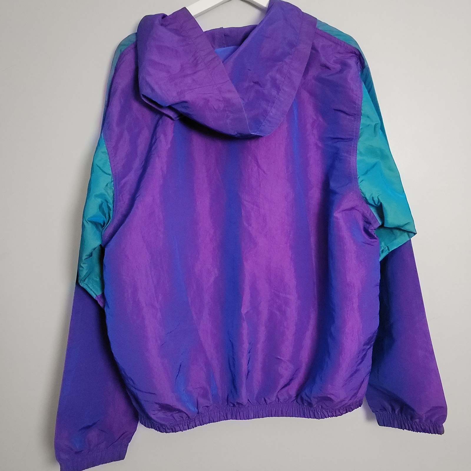 Vintage Surf Style Jacket Purple Iridescent Pullover Windbreaker Men’s O/S XL