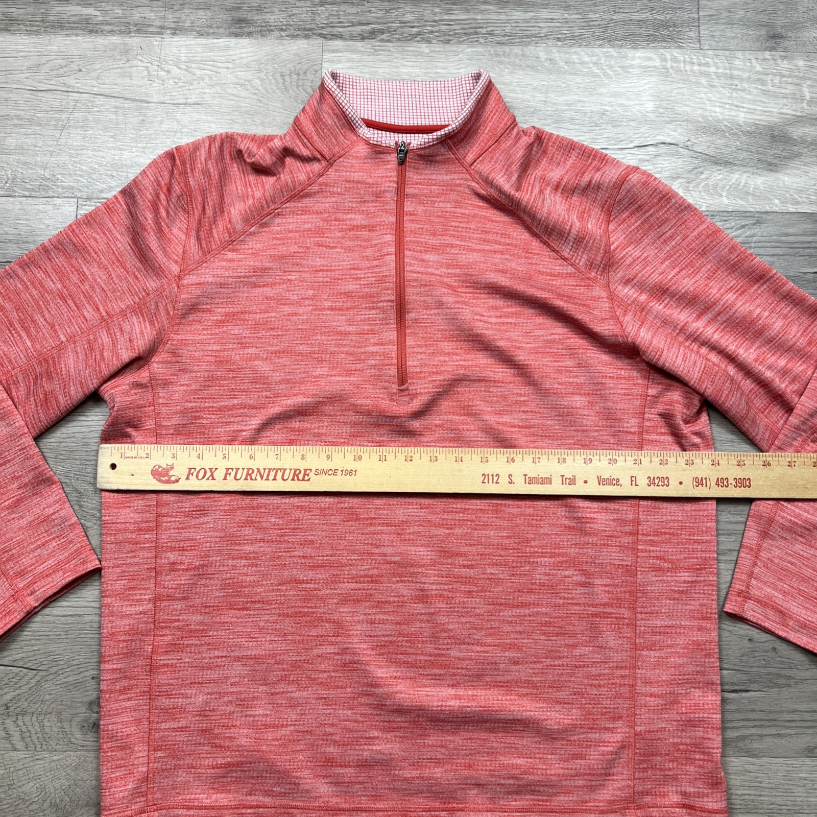 IBKUL 1/4 Zip Pullover Performance Top Heather Coral Size Women’s XL NWOT NEW