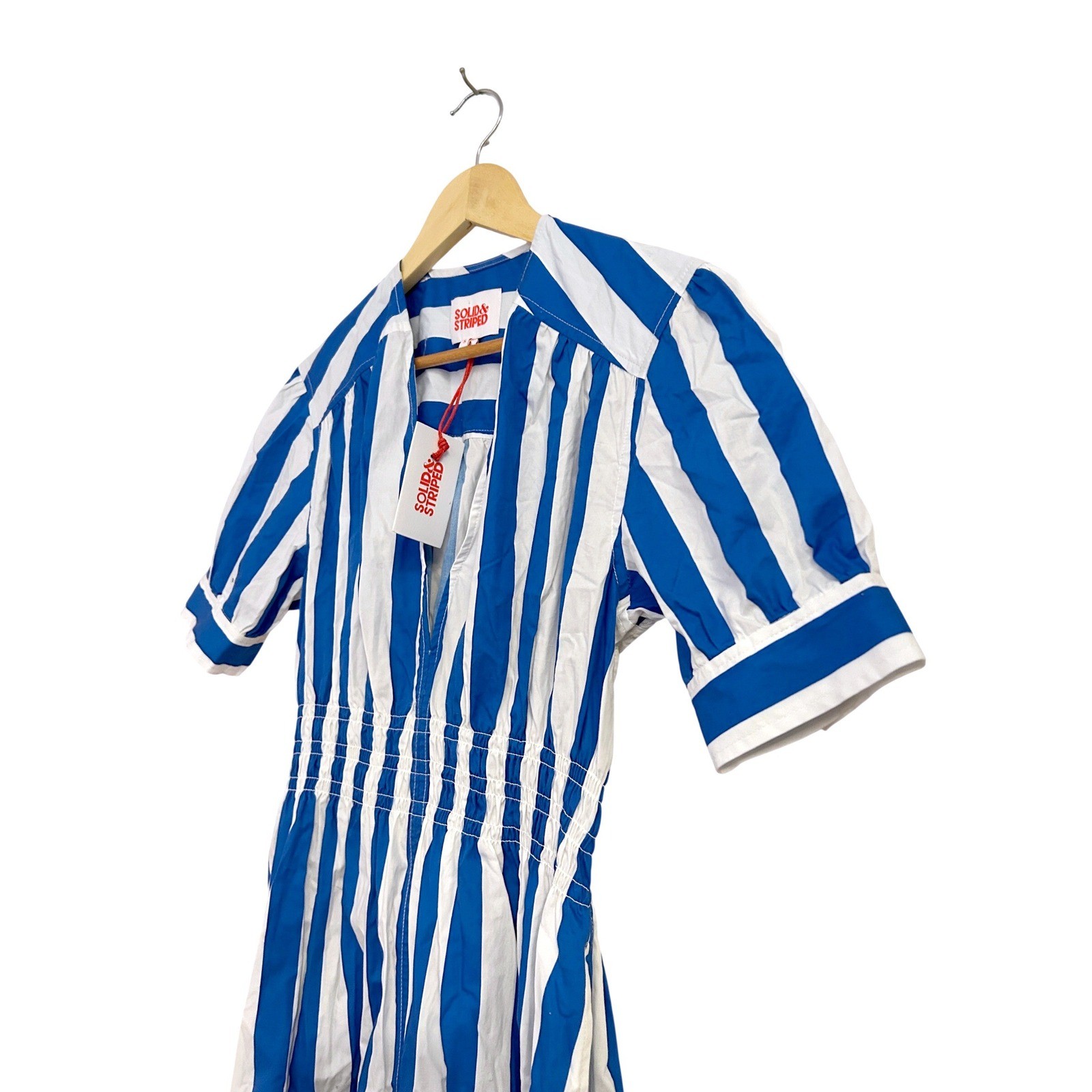 Solid & Striped Delilah Dress Blue White Stripe Cotton Midi Small NWT