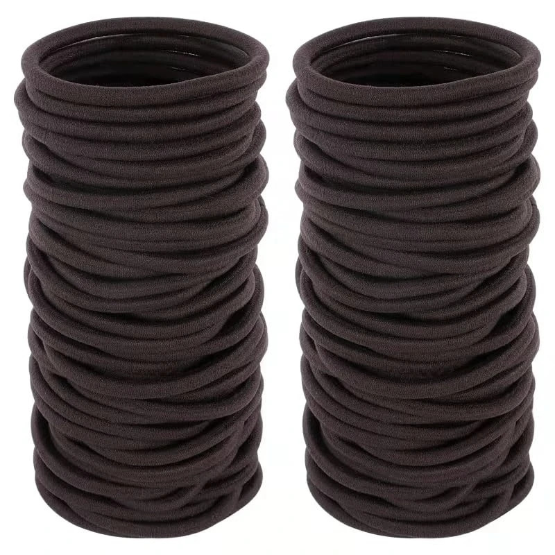 10/50Pcs 4Mm Mix Color Black No Damage Elastics Hair Ties Bands Leagues Pony Tai