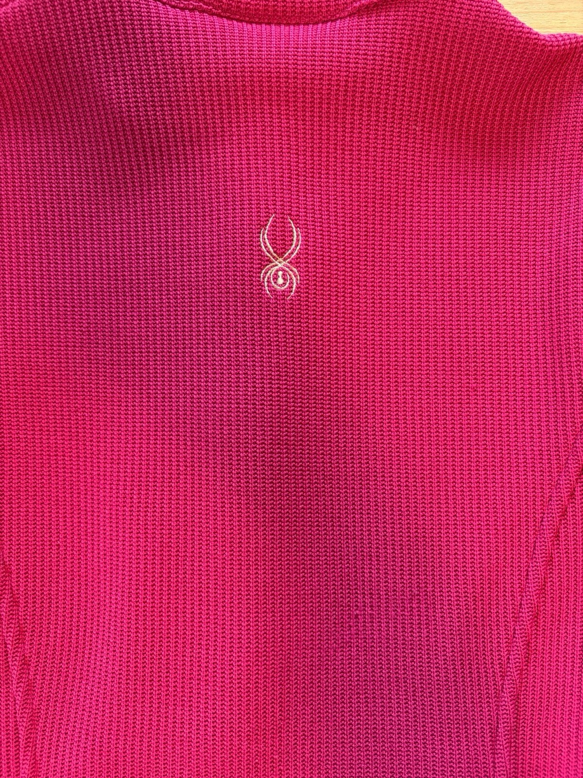 Spyder Core Sweater Jacket Womens Small Pink Full Zip Waffle Knit Fleece