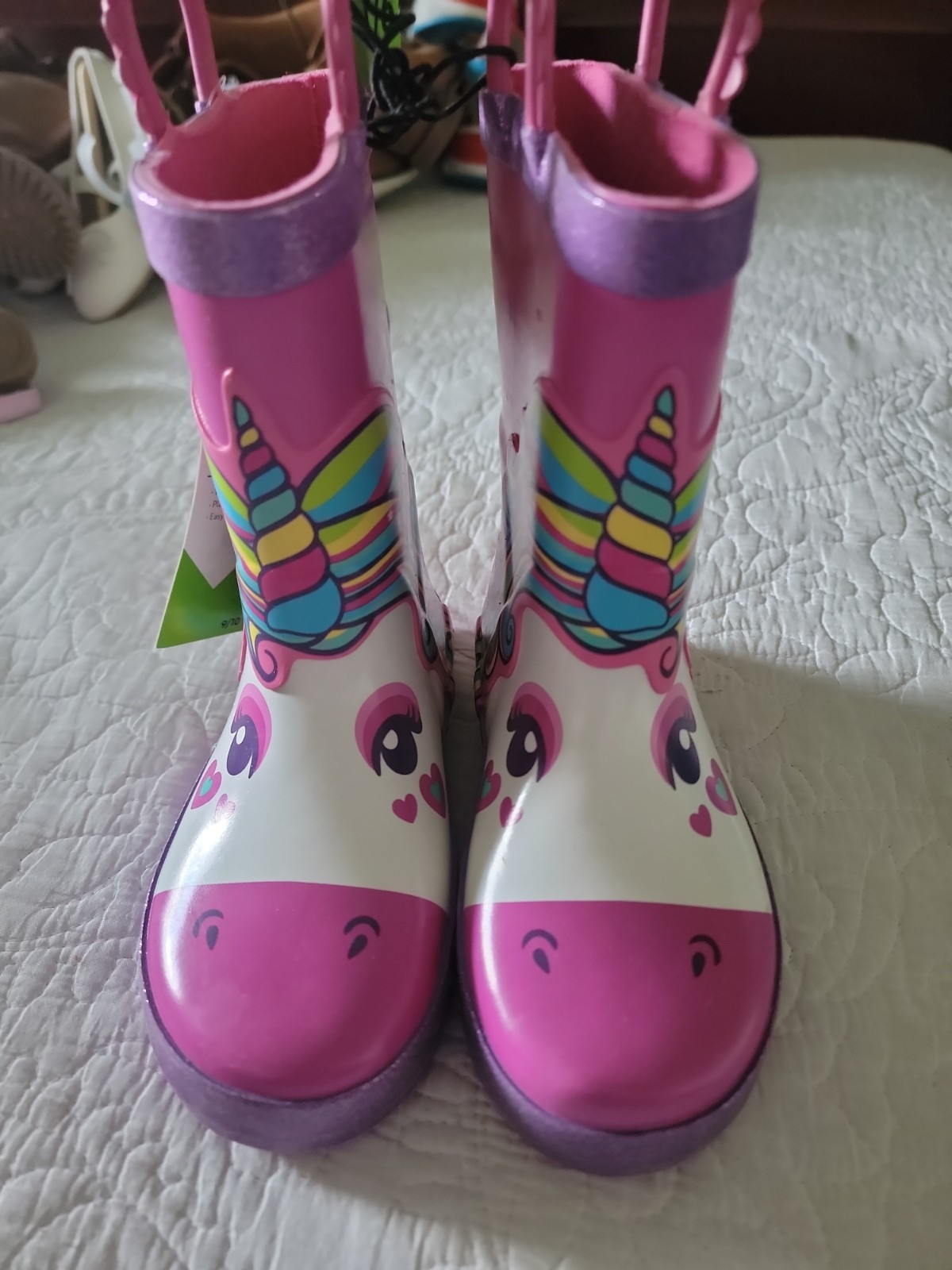 Members Mark Unicorn Rain Boots Size 9/10 Waterproof Rubber