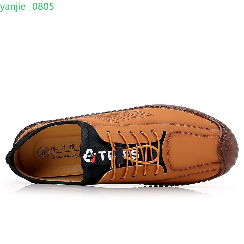 Men’s Faux Leather Casual Shoes Lace Up Round Toe Slip On Fashion Summer Retro