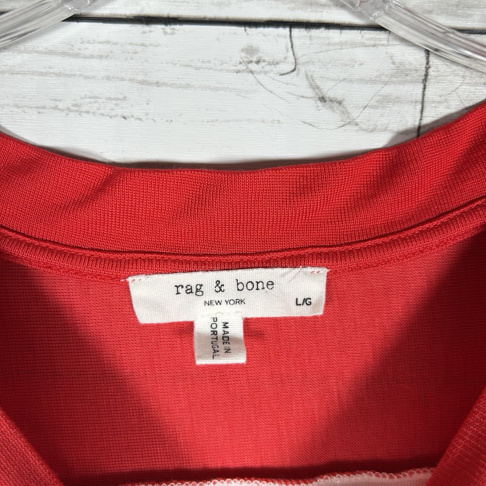 Rag & Bone Sports Silky Jersey Viscose Cotton Red White Boxy Cropped Top L