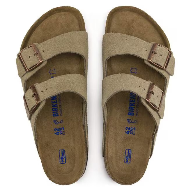 Birkenstock Arizona Soft Footbed Suede Leather Unisex-Taupe Sandals
