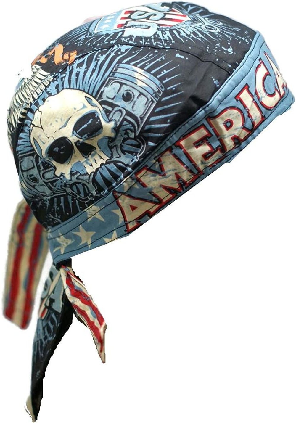 Danbanna American Iron USA Headwrap Doo Rag Skull Cap