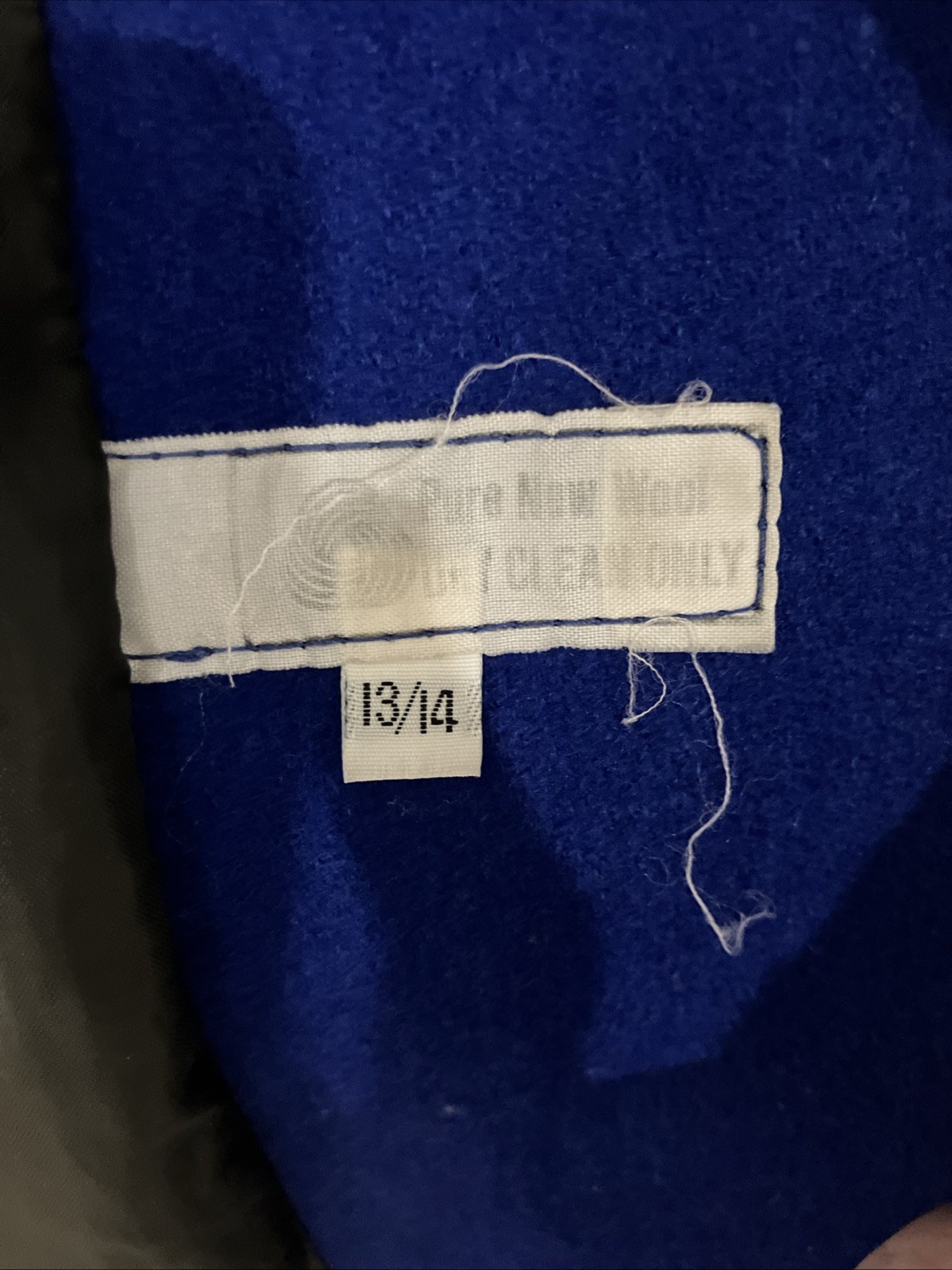 Vintage Royal Blue Wool Drape Coat. Made In Yugoslavia. Size 13/14, Medium. GUVC
