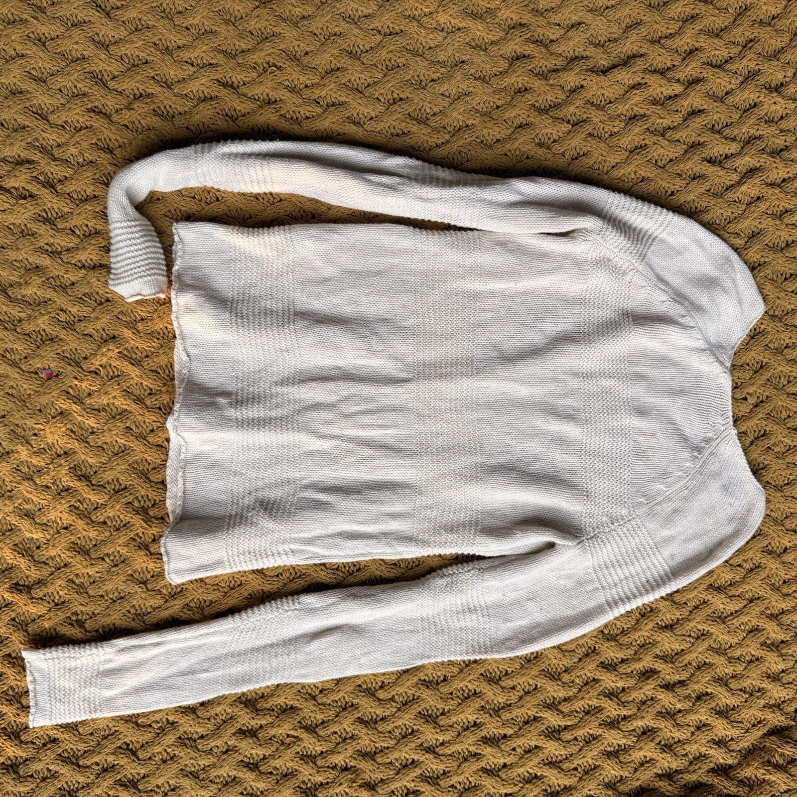 Old Navy Cotton Blend Long Sleeve Cream Sweater Pull Over Top Size S Small Women