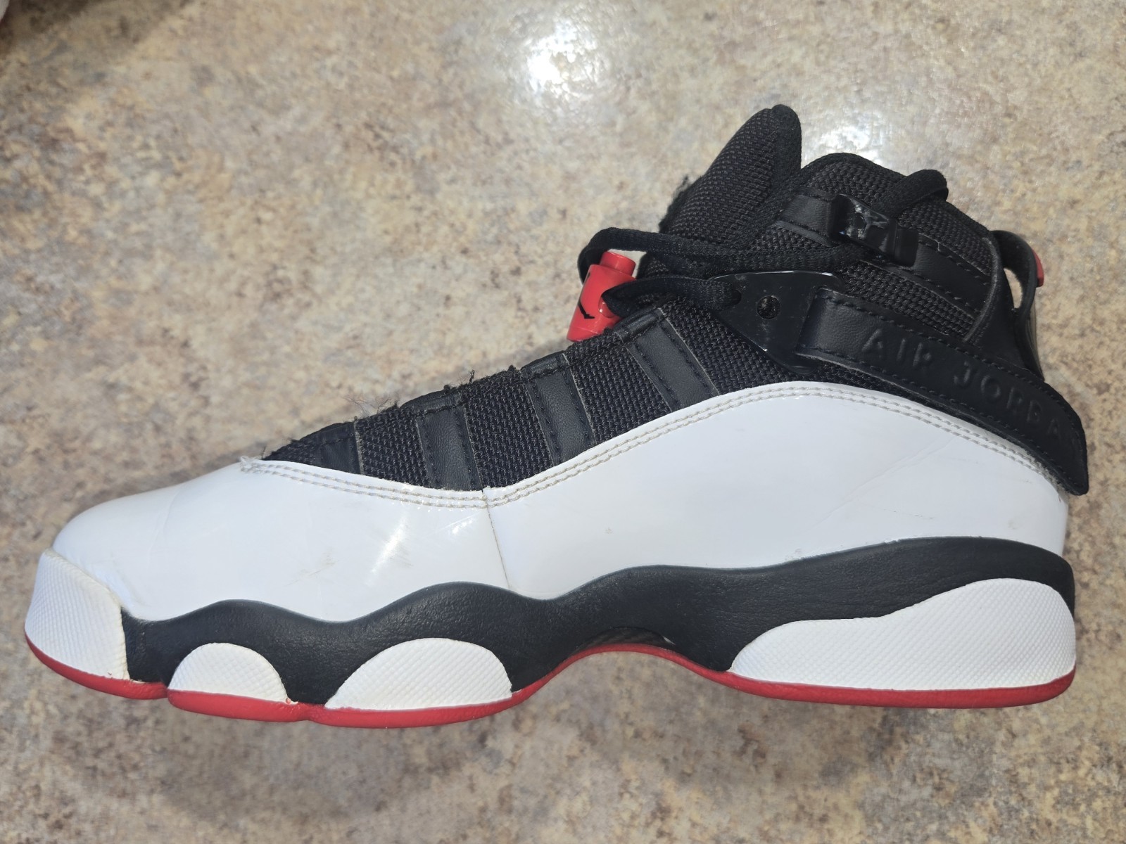 Jordan 6 Rings He Got Game Youth Sz 4.5Y Black White Gym Red Sneakers Very Good