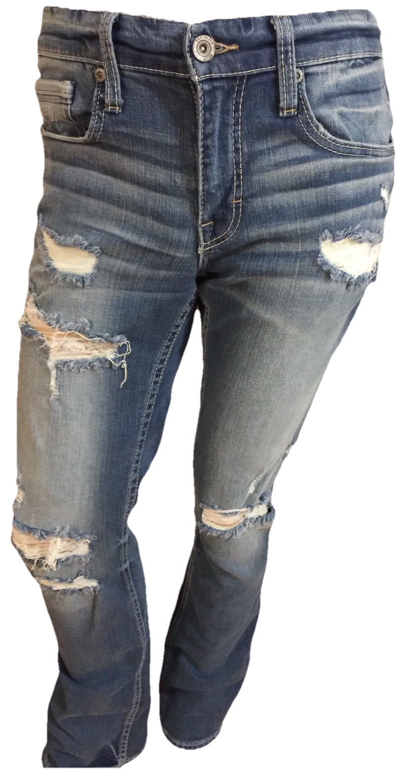 BKE Men 29×34 Jake Blue Jean 99% Cotton 1% Spandex Flex ABP15298 Distressed