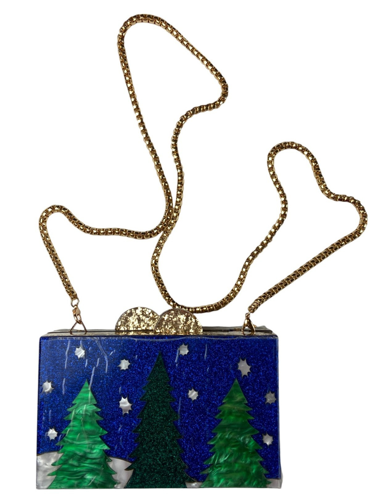 Elizabeth Sutton Collection Clutch Aspen Detachable Gold Plated Chain Strap NWOT