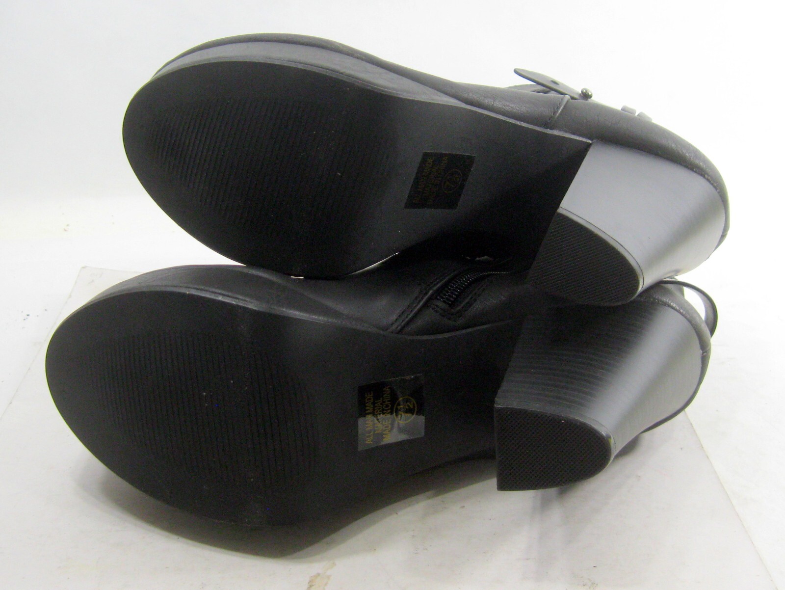 new Black 4.5″Block Heel Round toe 1.5″PLATFORM Ankle Boot Women Size 7.5