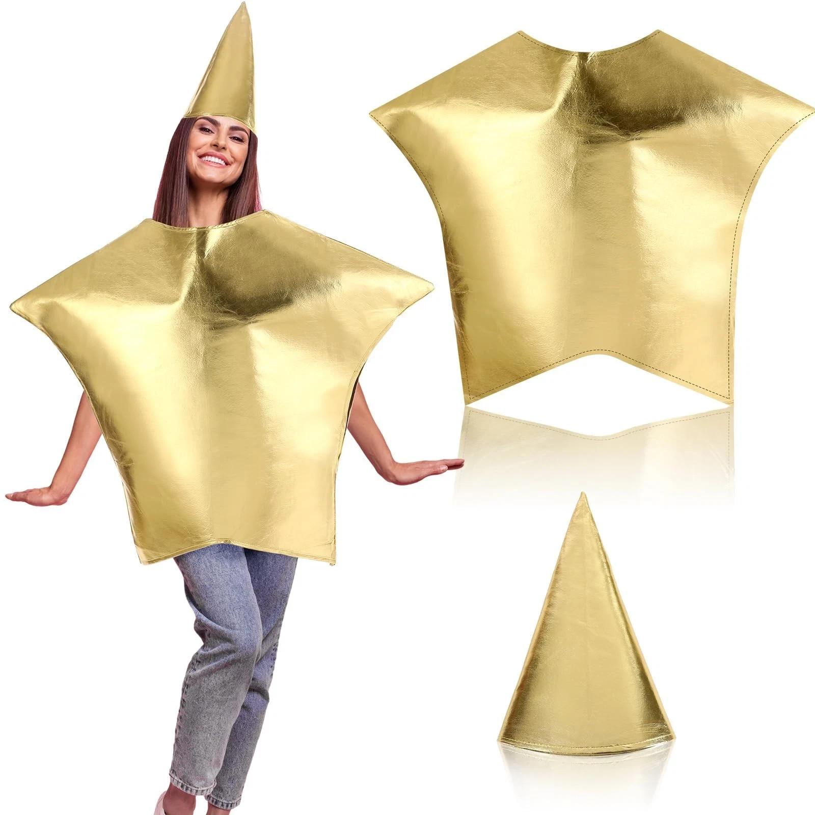 Gold Star Costume for Women Adults Christmas Costume Nativity Star Religion L…