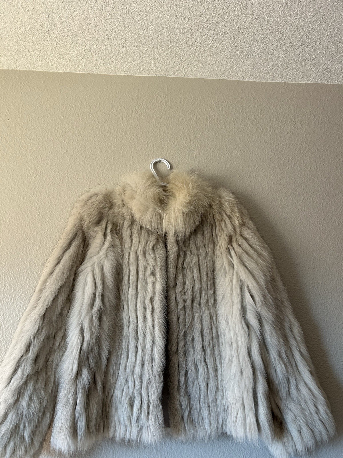SAGA FOX Genuine Silver Fox Fur Short Coat Jacket Womens Size M