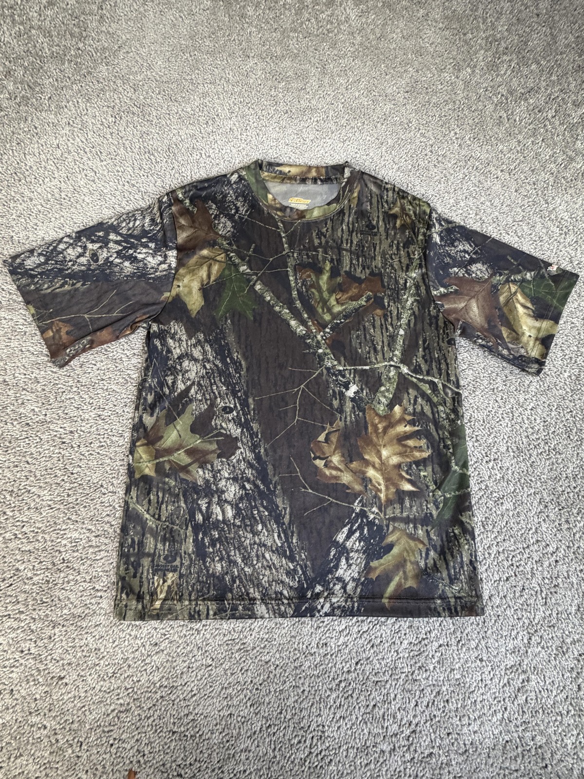 Mossy Oak FieldStaff Shirt Mens M Green Camouflage Tee Top Tagless Polyester