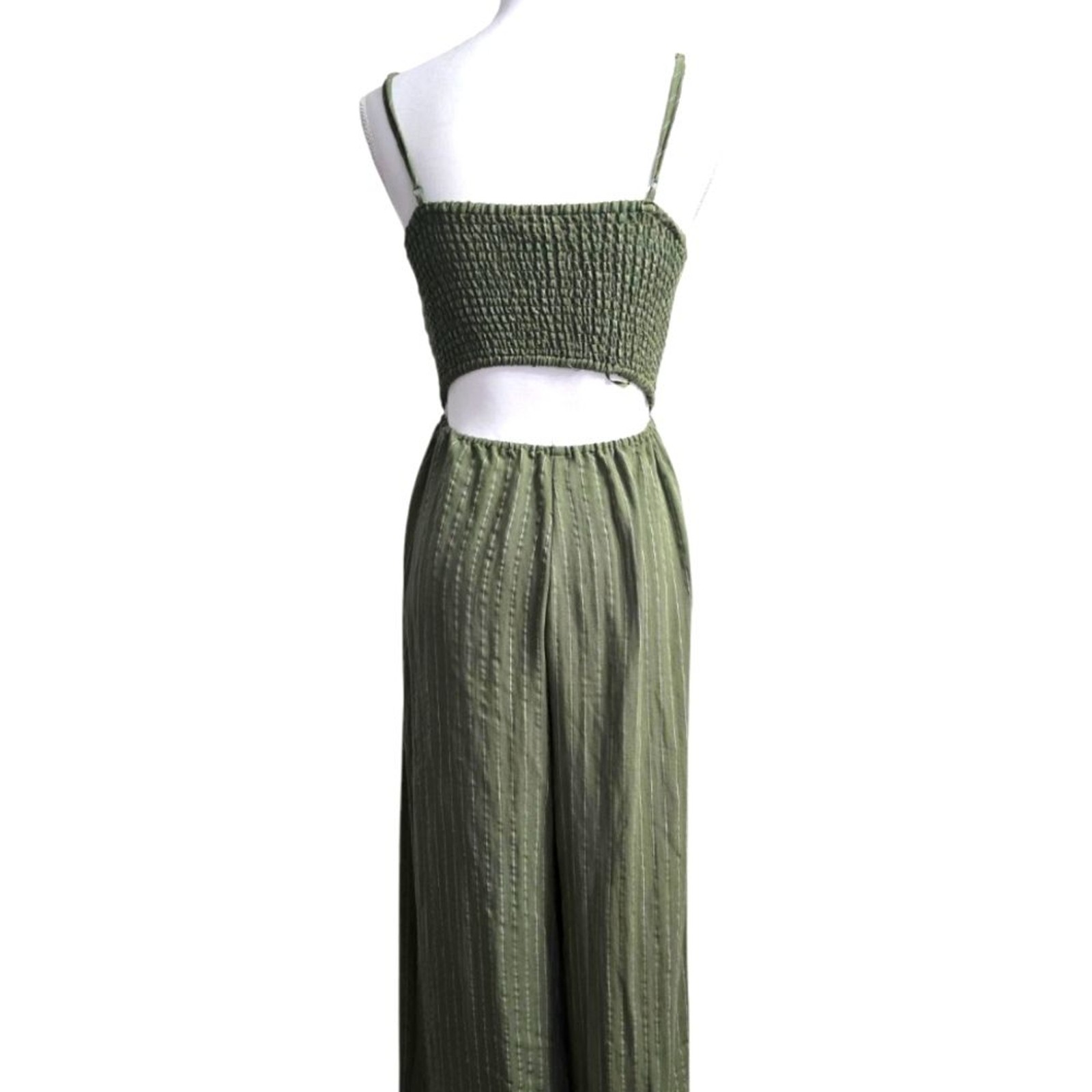 Flying Tomato Green Striped Jumpsuit