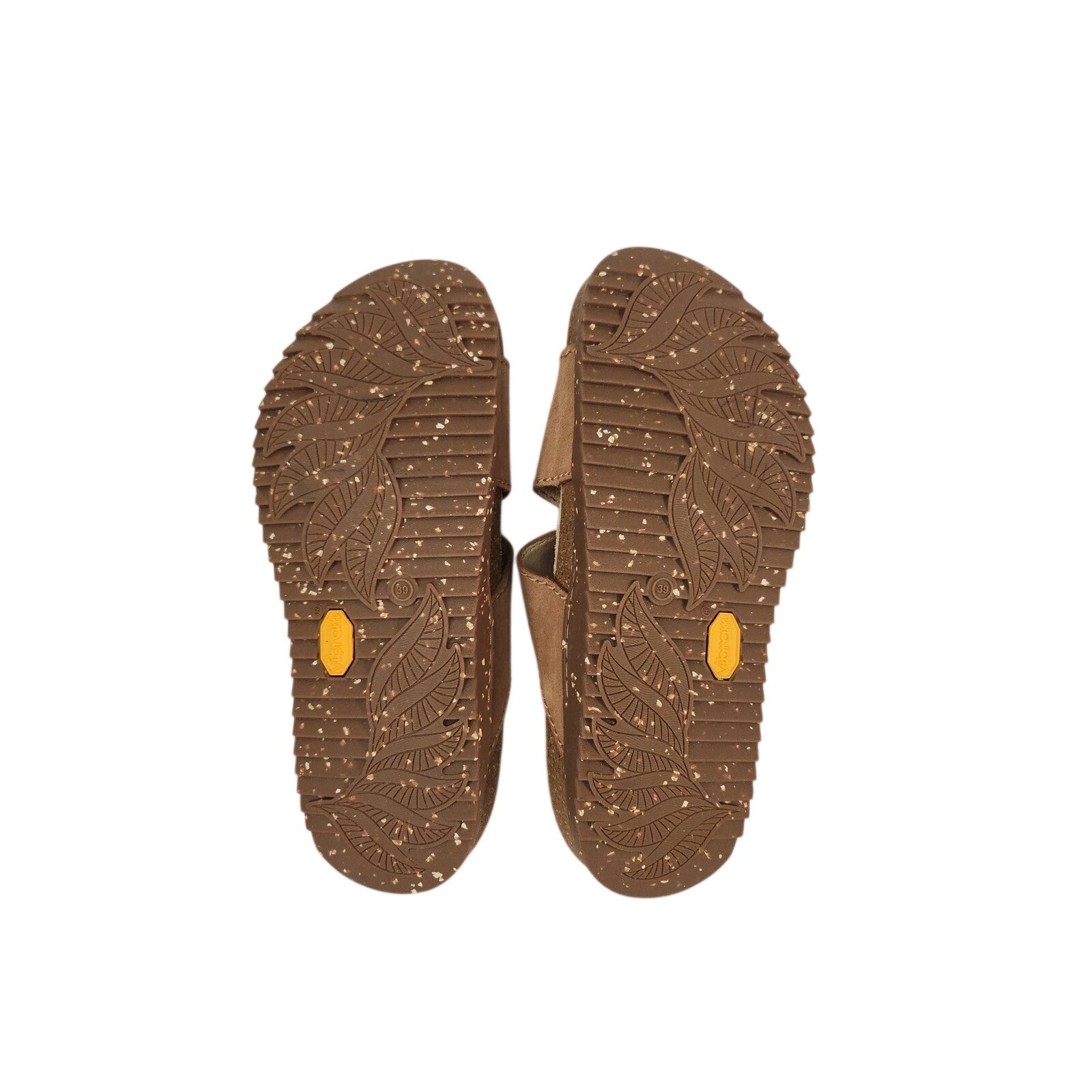Dansko Dayna Tan Nubuck Leather Double Buckle Slide Sandals Vibram Sole 39