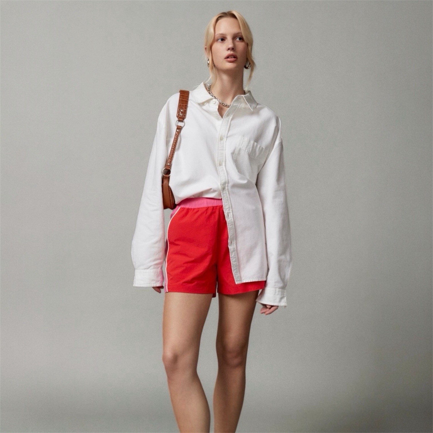 URBAN OUTFITTERS BDG Jess Nylon Red & Blush Track Shorts, Women’s XS