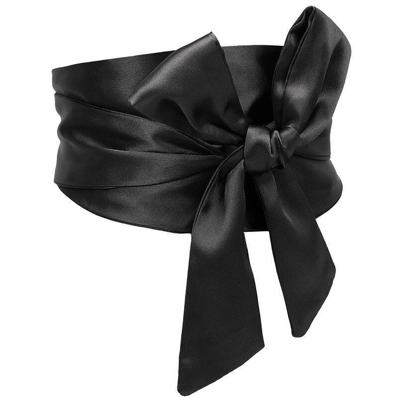 Hot Women Waistband Satin Bowknot High Waist Corset Belt Wide Sash Ribbon Tie Dr