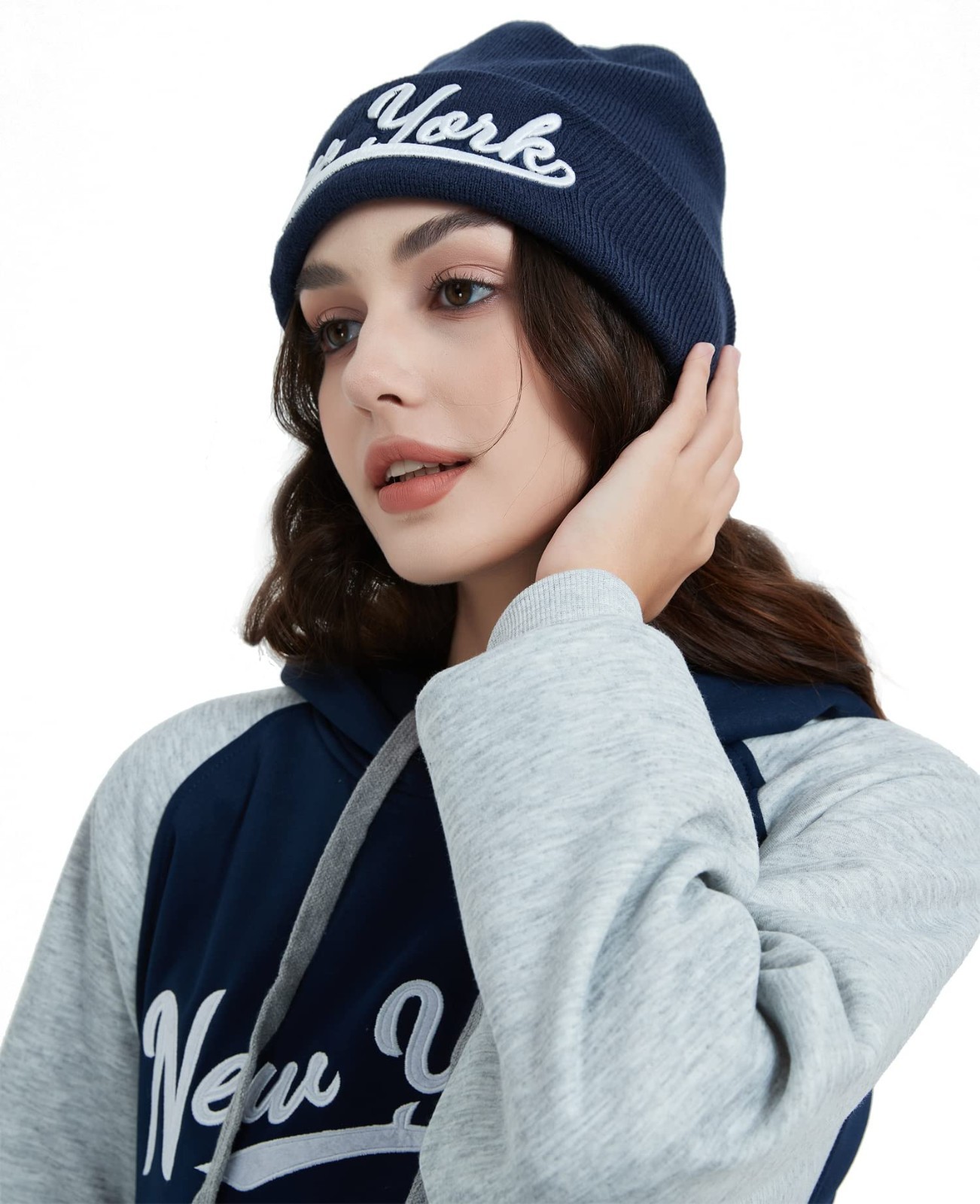 3D Embroidery Cuffed Knit Beanie Hat – Classic Toque Skull Cap for Winter Wear