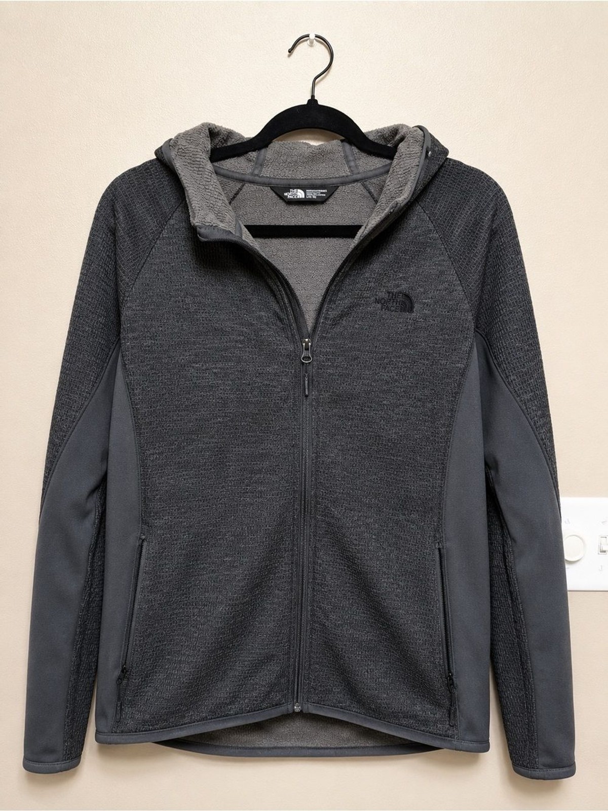 The North Face Dark Gray Full-Zip Hooded Fleece Jacket