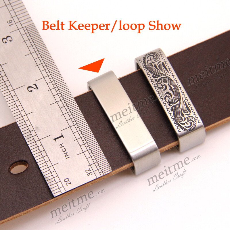 1.5in Patterned loop Stainless Steel Belt Buckle -loop Belt Buckle Keeper -1 Pcs