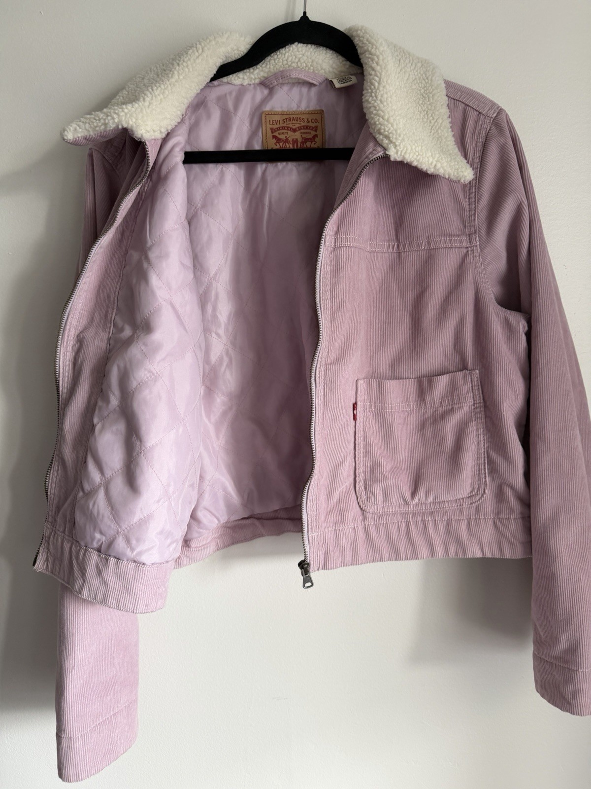 Levi Strauss & Co. Levi’s Trucker Sherpa Lined Pink Zip Jacket Women’s XL