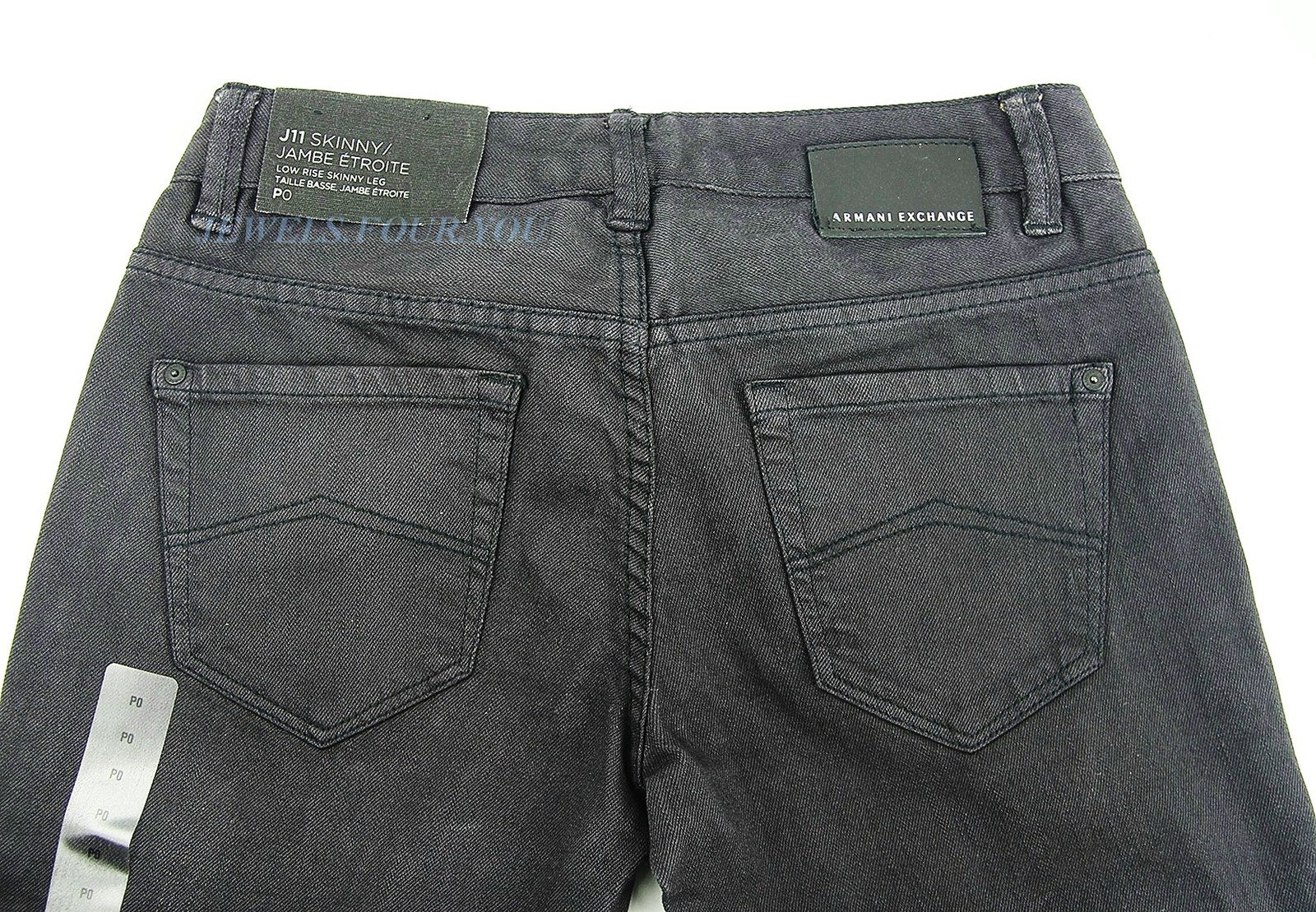 A/X ARMANI EXCHANGE 98% COTTON FADING BLACK WOMENS GIRLS JEANS SIZE 00 BRAND NEW