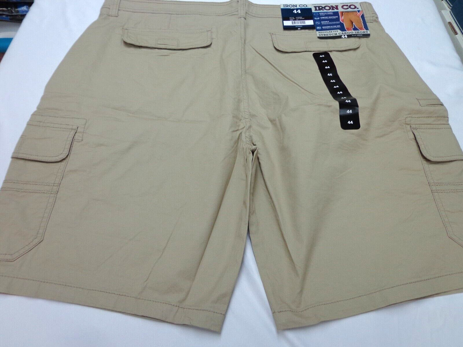 Iron Co Stretch Cargo Shorts Regular Fit Cotton Blend Vintage Wheat Size 44