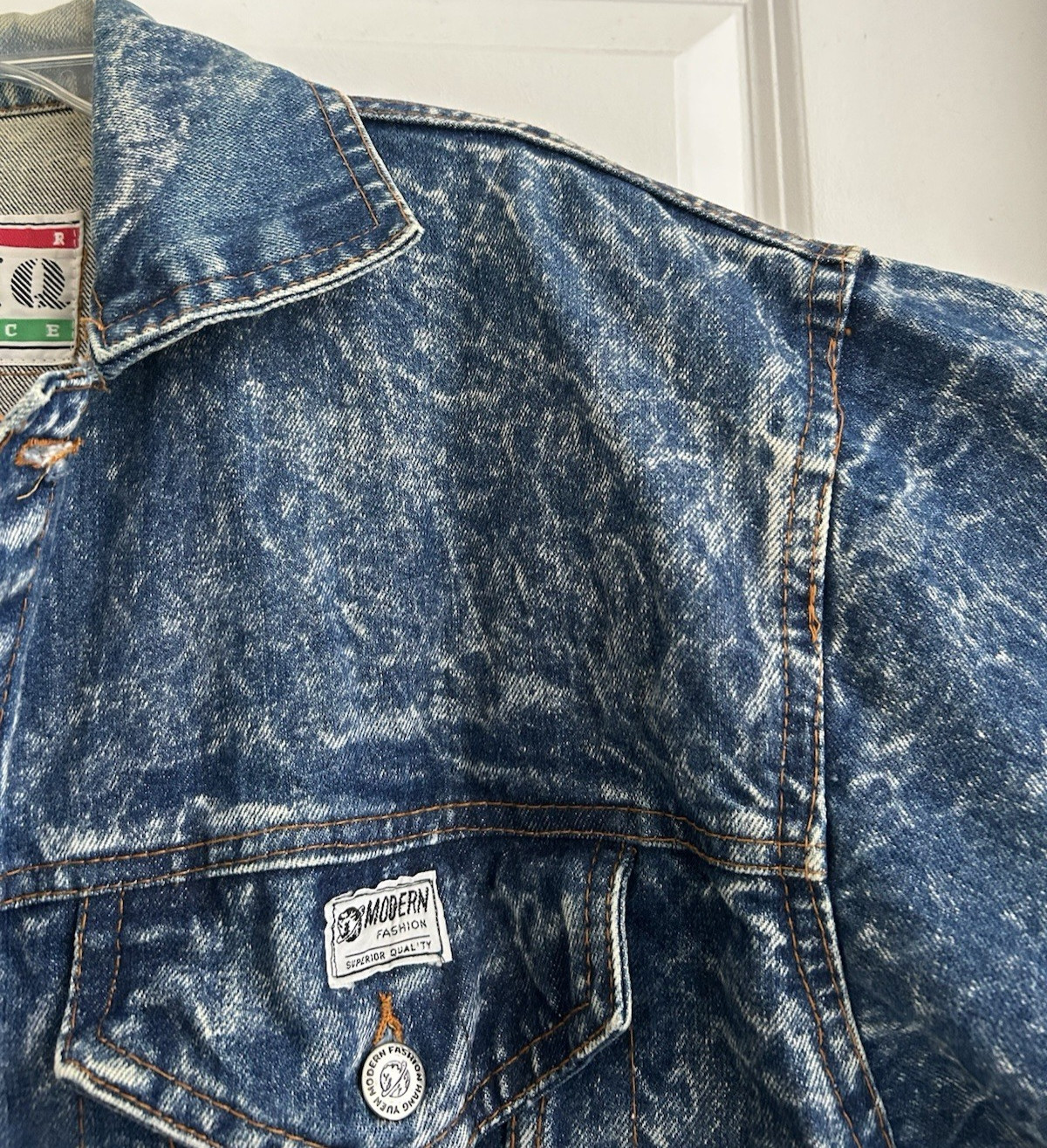 Vtg Acid Wash Denim Jean Jacket Men’s Large 90s Grunge Oversized Hip Hop Coat