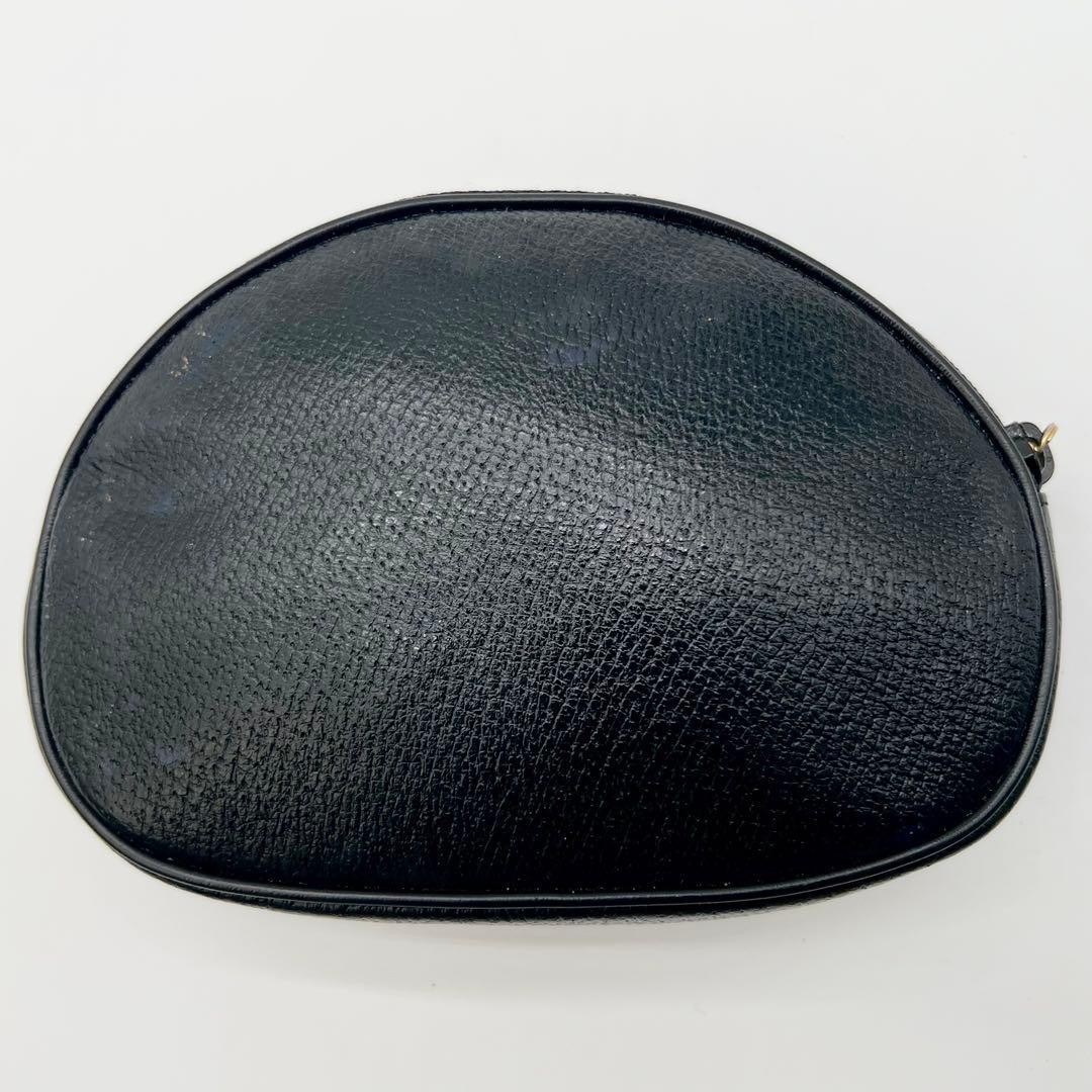 GUCCI Vintage Interlocking G Pouch Clutch Bag Black Leather Italy