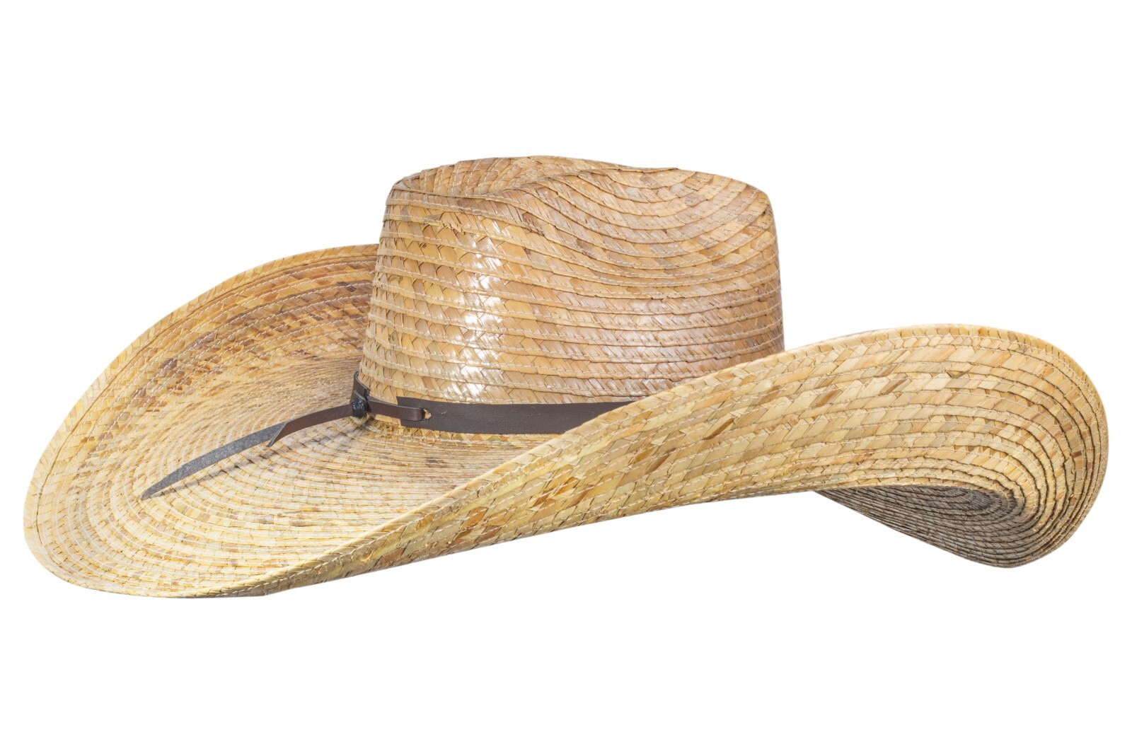 Oversized Cowboy Hat Wide Brim Straw Dark Natural – Sombrero de Palma XtraGrande