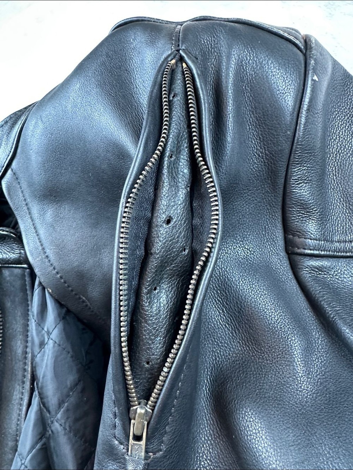 Leather King Mens 50 Black Leather Motorcycle Jacket Thinsulate Lined XXL |Biker