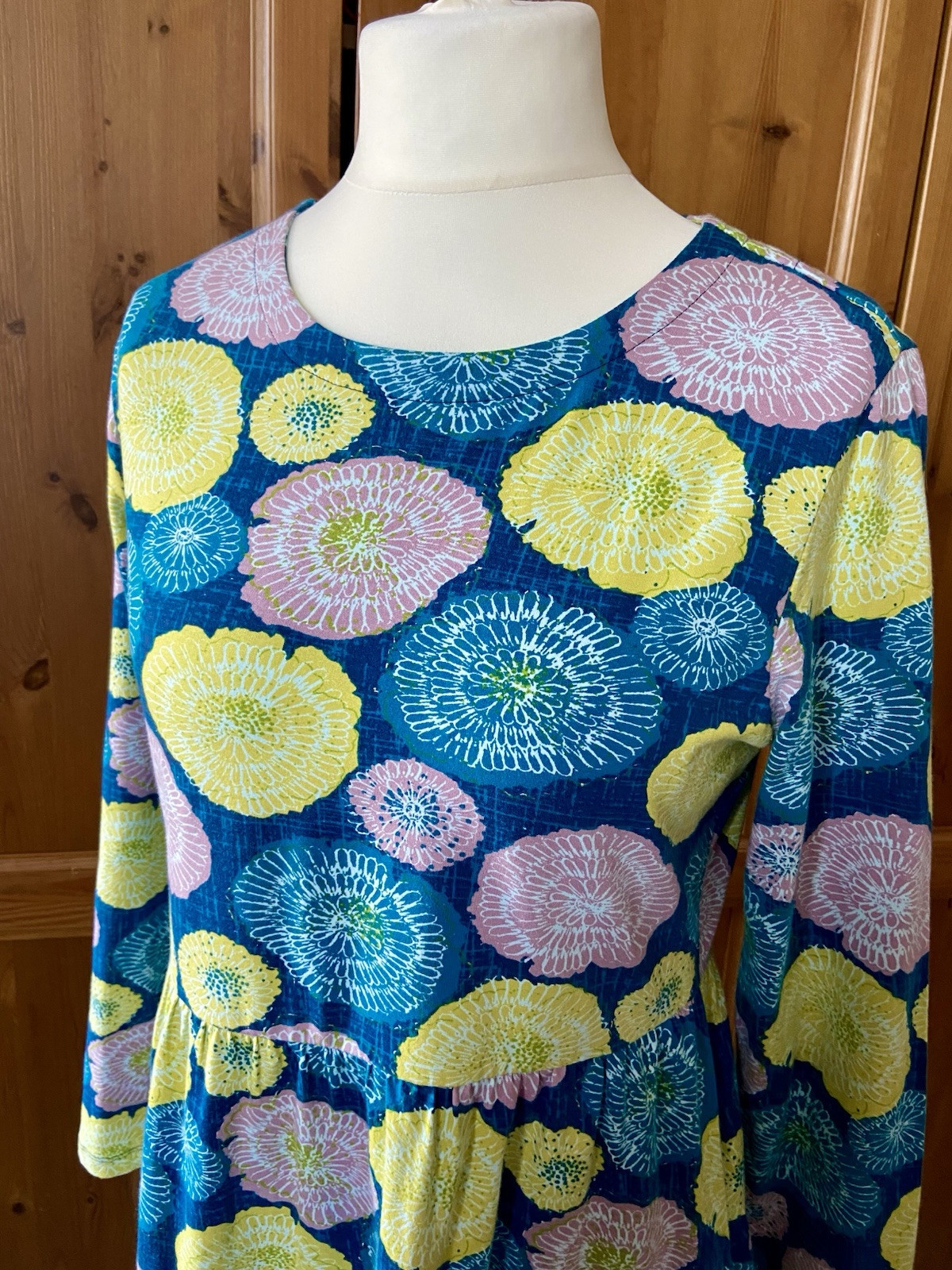 Mistral Floral Dress | Blue Pink Yellow | Long Sleeve | Stretchy BNWOT Size 14
