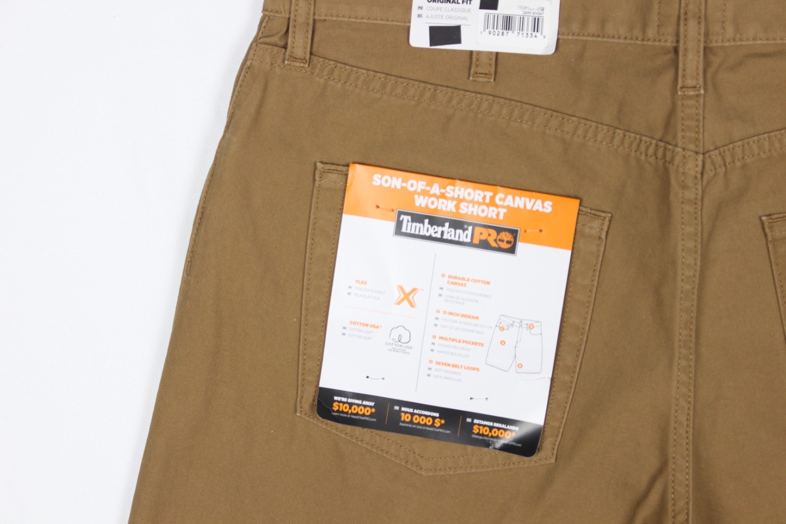 Timberland Pro Men’s Shorts 11″ Son of a Short Canvas Work Dark Wheat