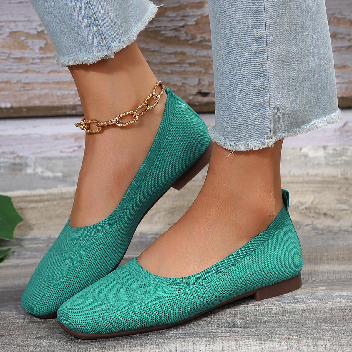 Womens Ballet Flats Comfortable Soft Casual Square Toe Slip-Ons Casual Shoes New