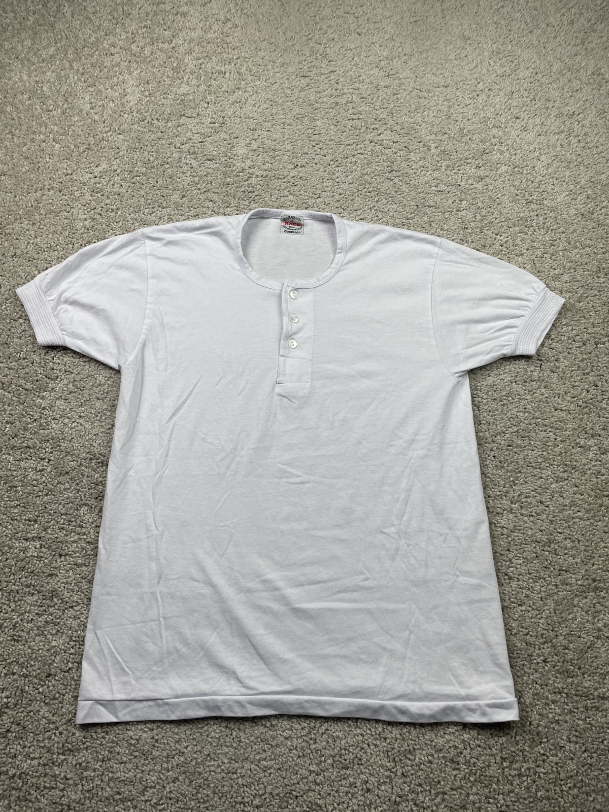 VTG Race Brand Shirt Men’s Small 36 Henley Short Sleeve Goldstar 60s 70s