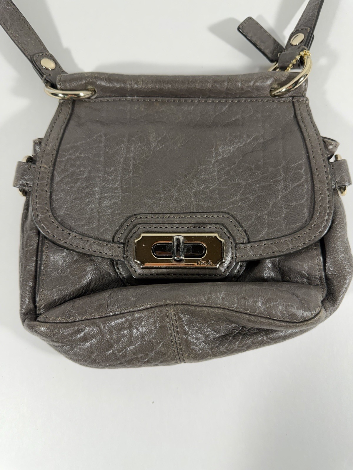Coach Chelsea Leather Crossbody Bag Ash Blue Lining Gold Hardware Turn Lock